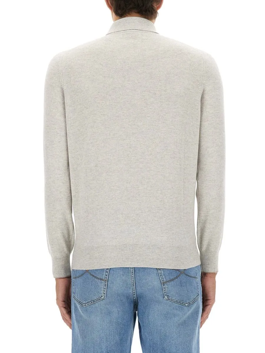 Brunello Cucinelli Long Sleeved Knitted Polo Shirt