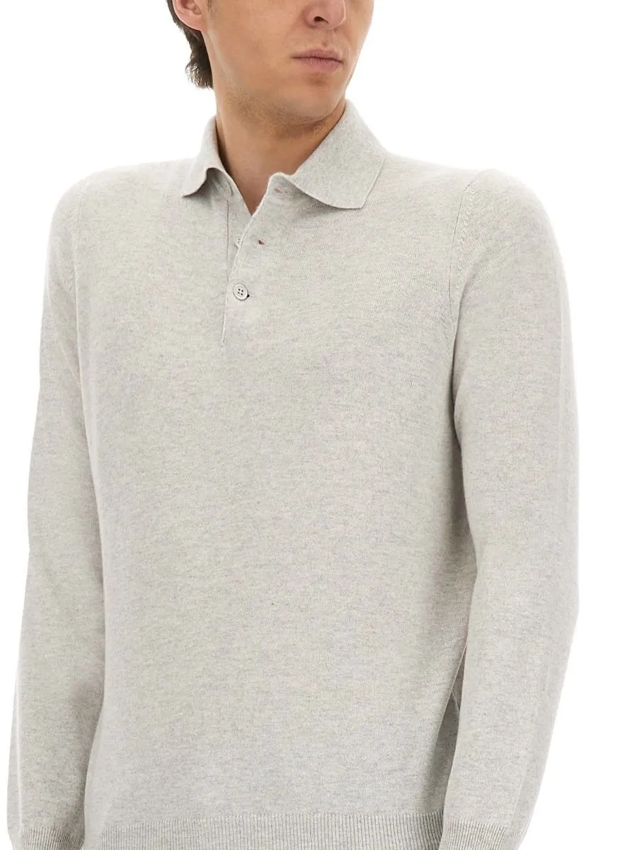 Brunello Cucinelli Long Sleeved Knitted Polo Shirt
