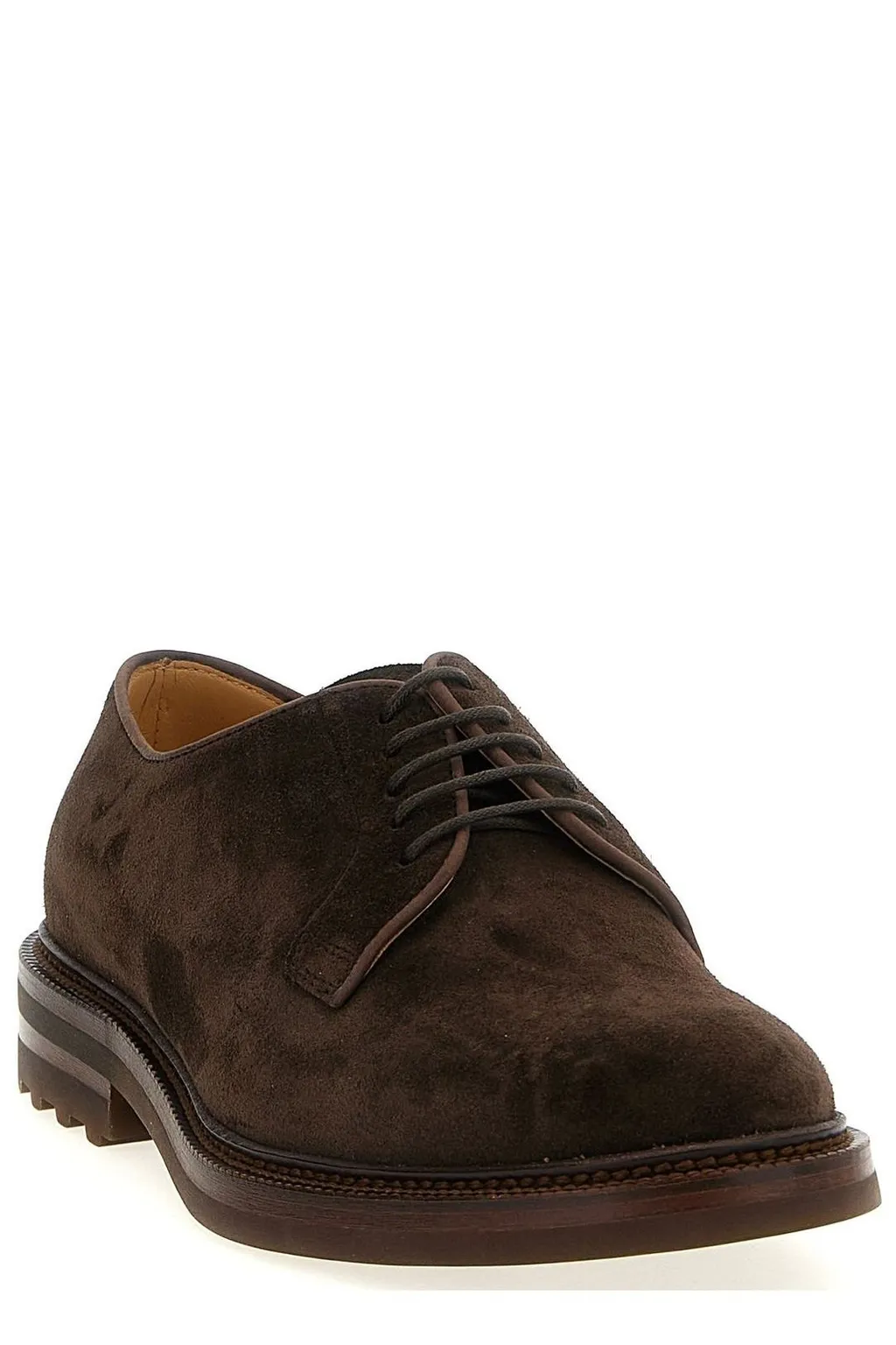 Brunello Cucinelli Round-Toe Lace-Up Derby Shoes