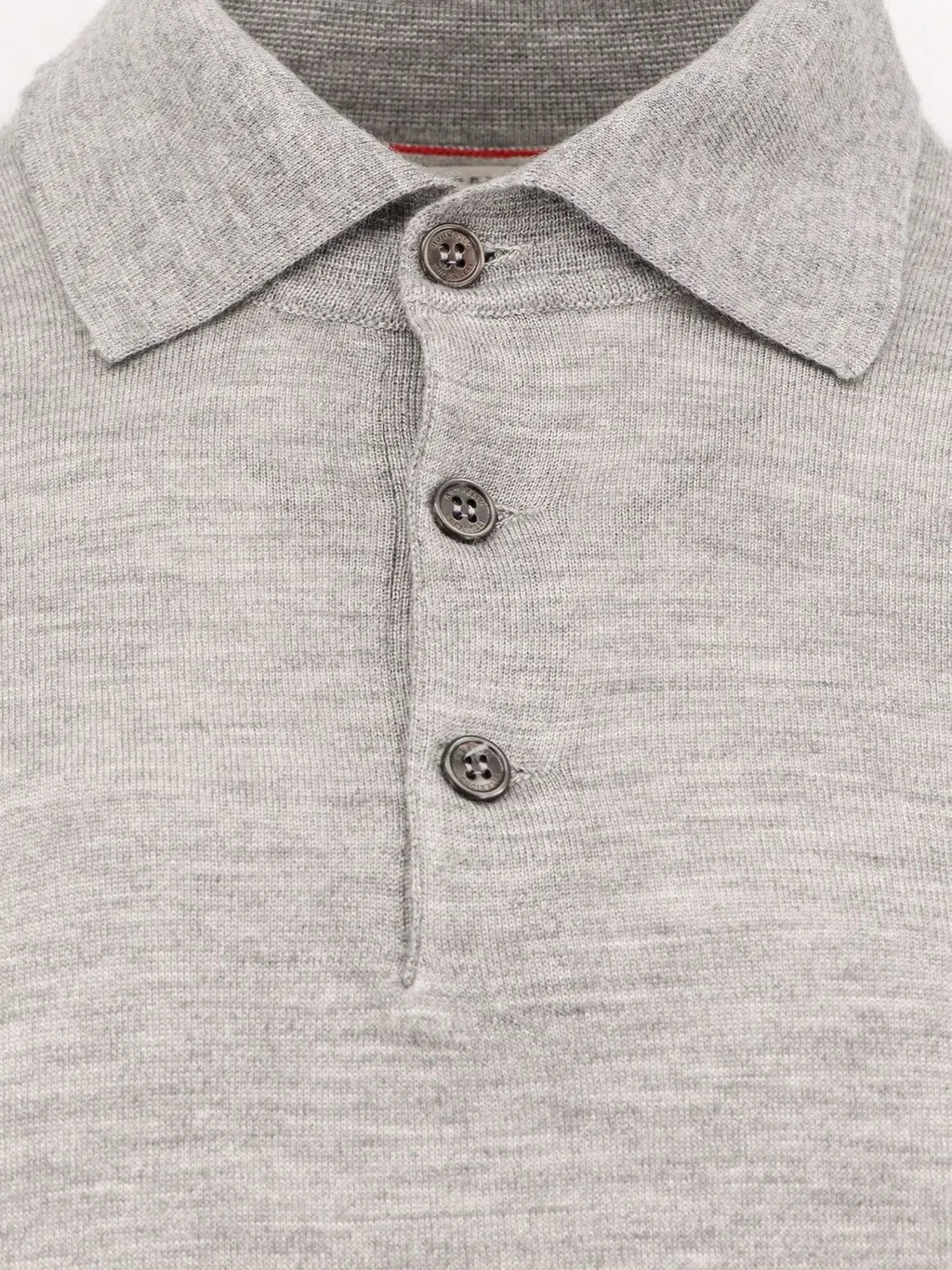 Brunello Cucinelli Long Sleeved Fine-Knit Polo Shirt