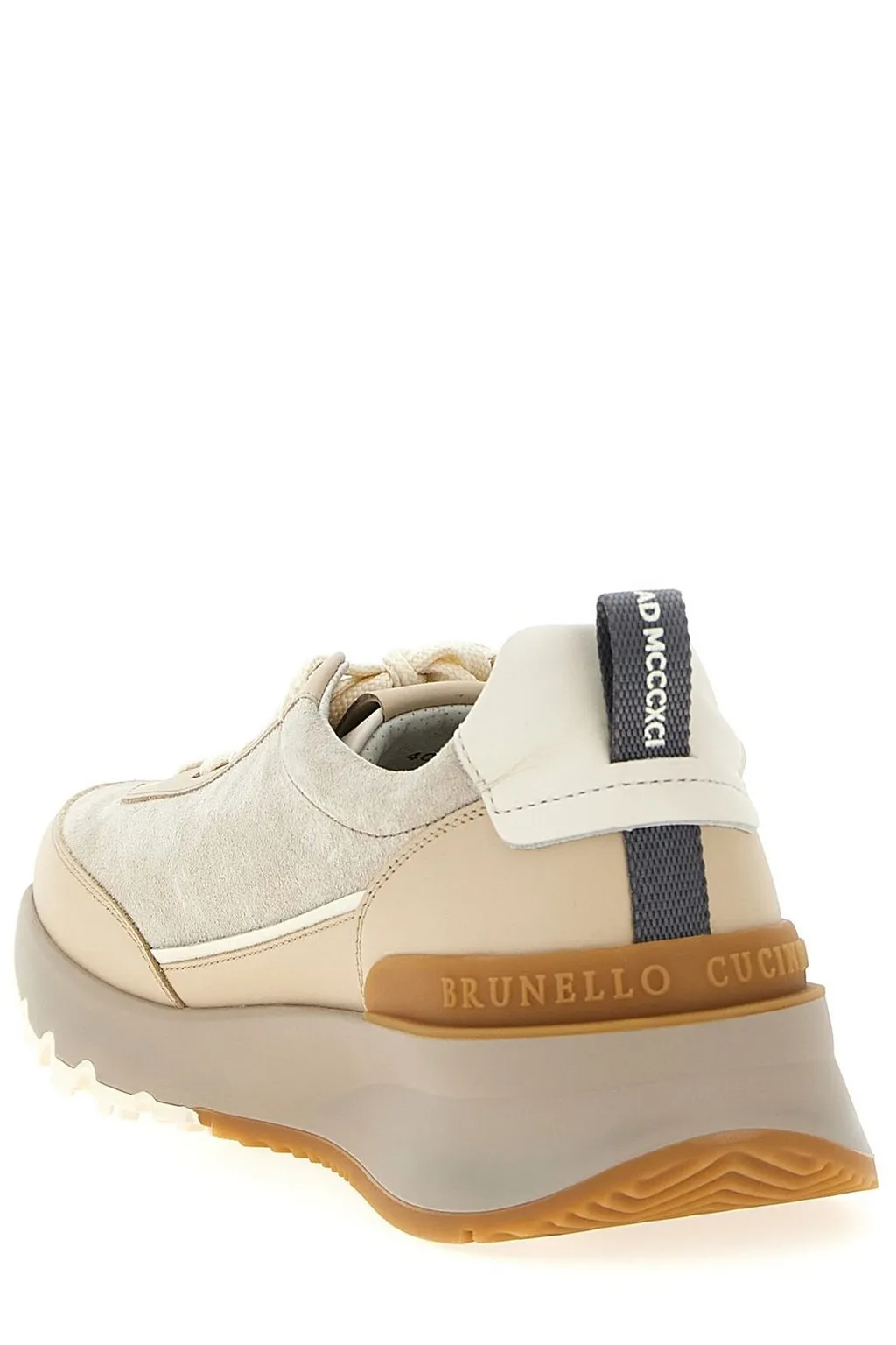 Brunello Cucinelli Logo Embossed Lace-Up Sneakers