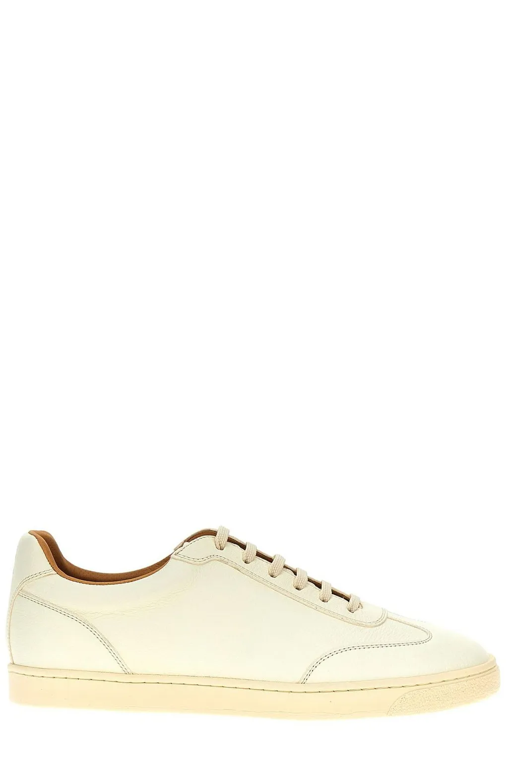 Brunello Cucinelli Logo Printed Round Toe Sneakers