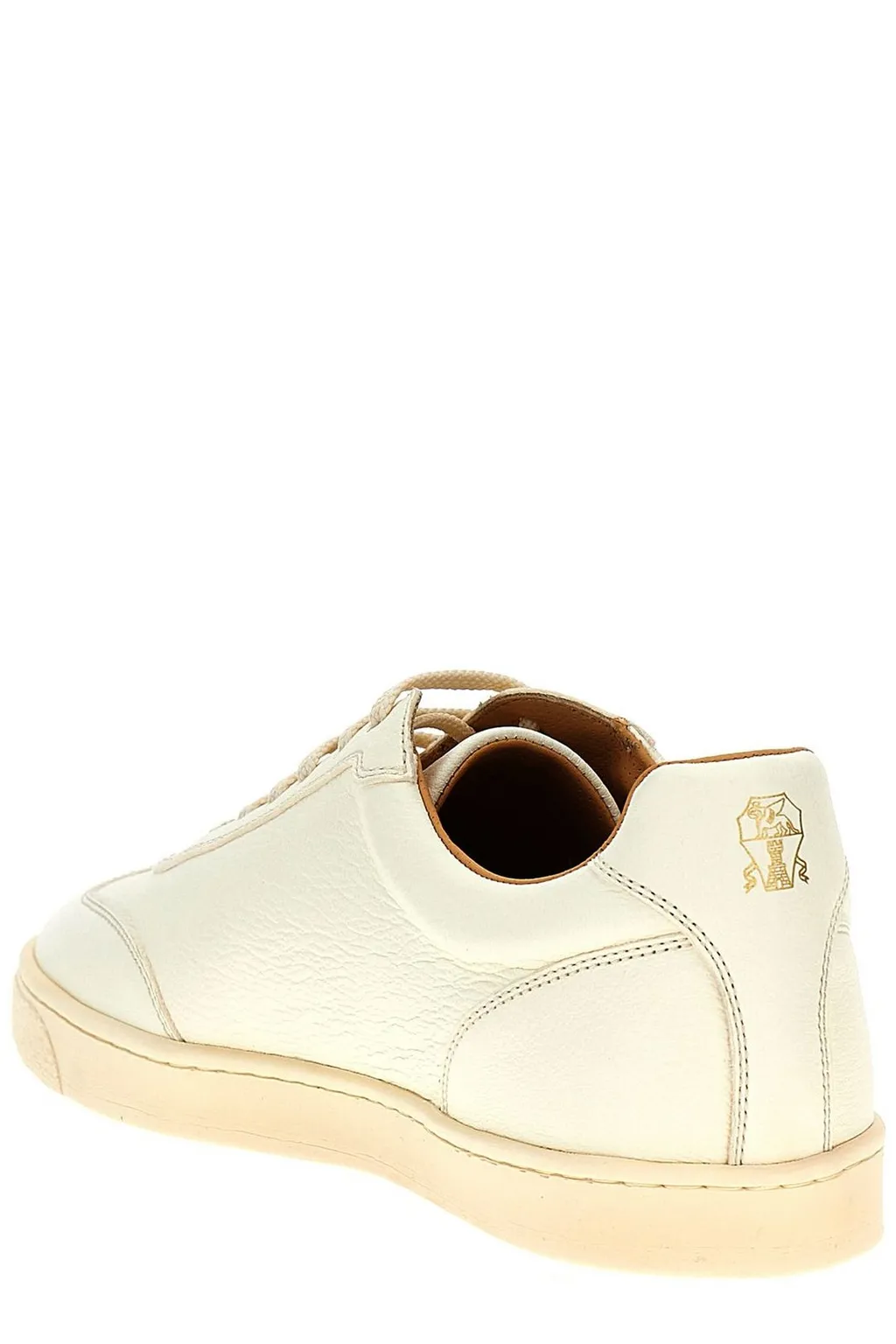 Brunello Cucinelli Logo Printed Round Toe Sneakers