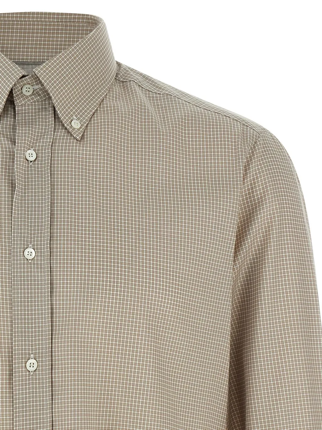 Brunello Cucinelli Checked Long Sleeved Shirt