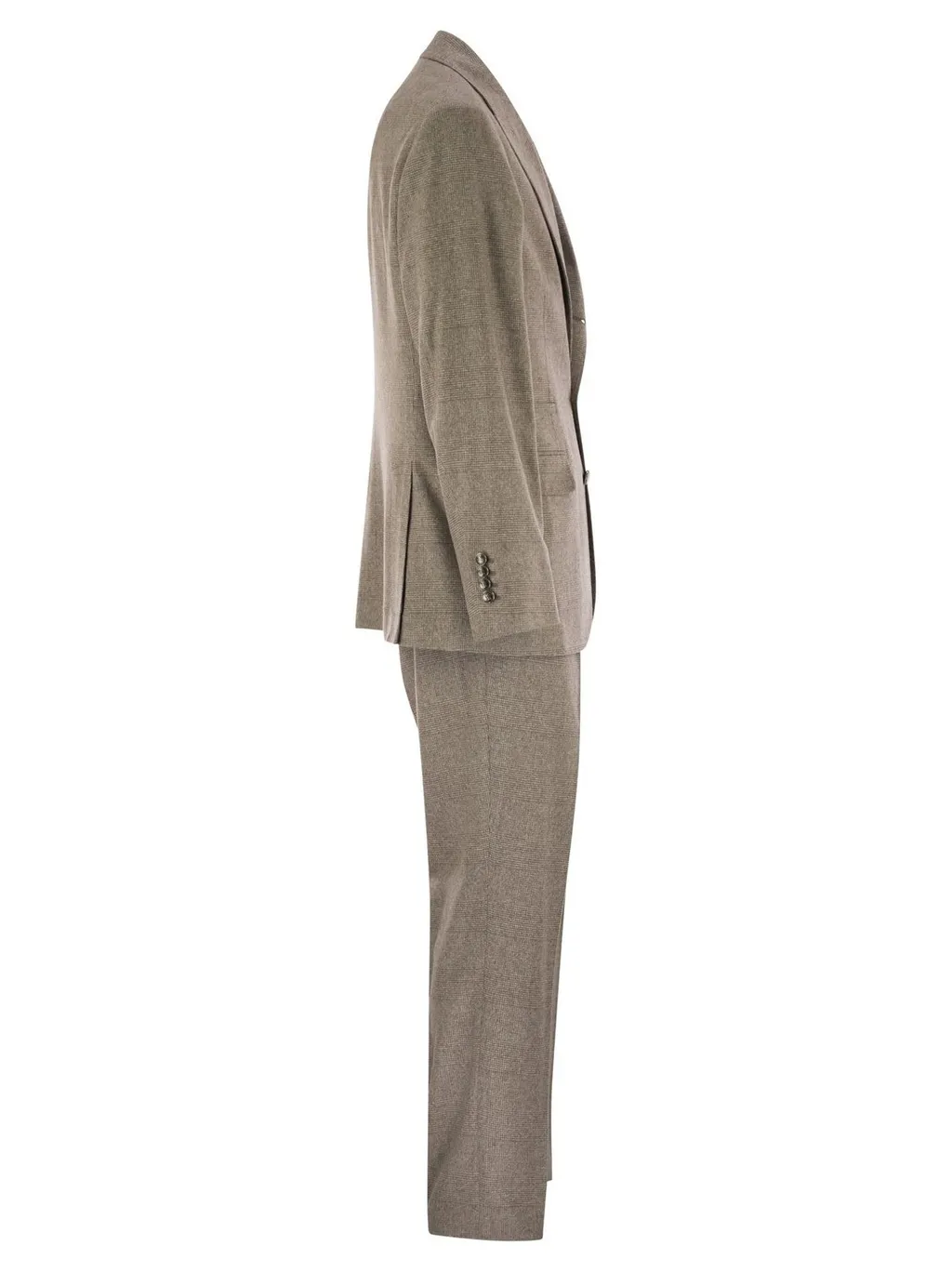 Brunello Cucinelli Prince Of Wales Flannel Tailored Suit