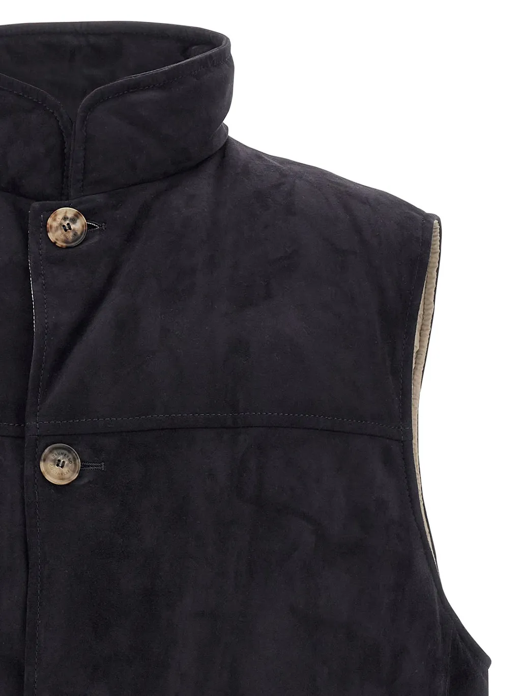 Brunello Cucinelli High-Neck Leather Vest