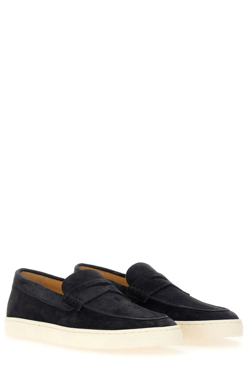 Brunello Cucinelli Penny-Slot Round-Toe Loafers