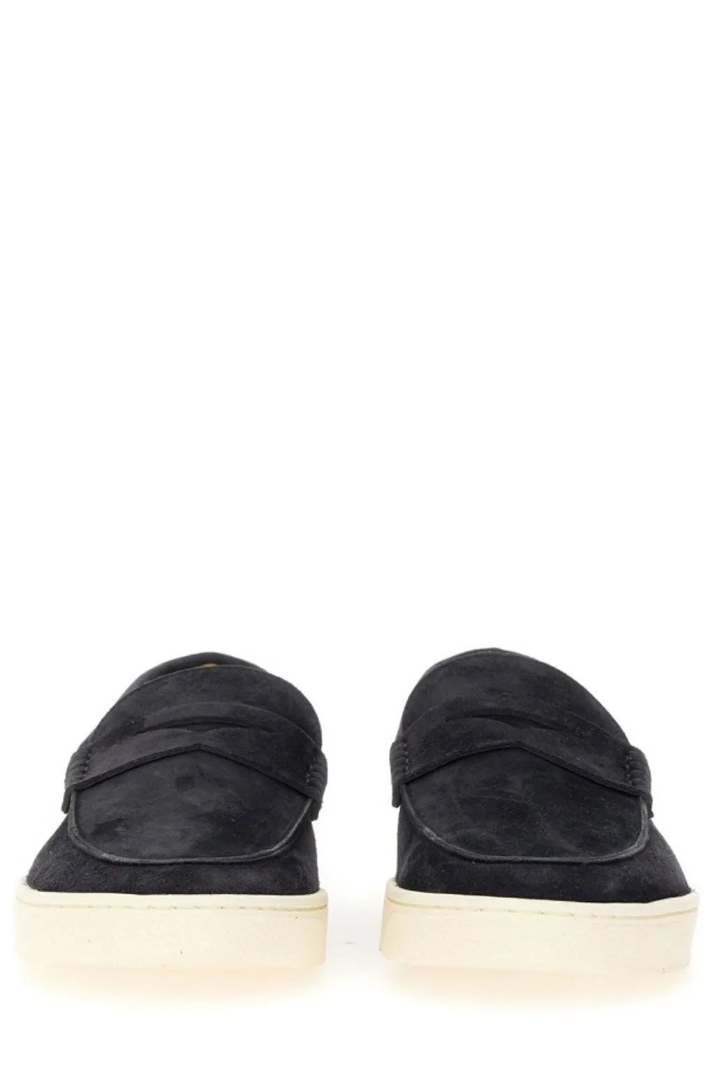 Brunello Cucinelli Penny-Slot Round-Toe Loafers