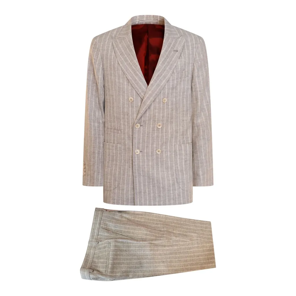 Brunello Cucinelli Striped Two-Piece Tailored Suit