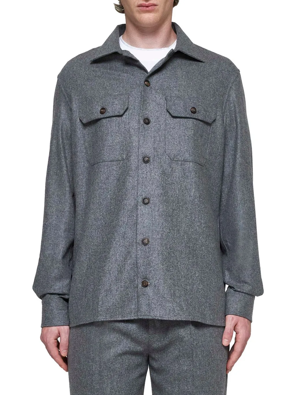 Brunello Cucinelli Long Sleeved Straight Hem Shirt