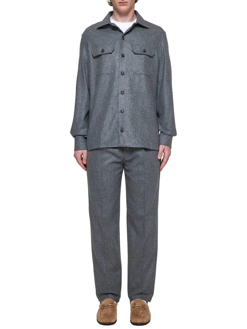 Brunello Cucinelli Long Sleeved Straight Hem Shirt