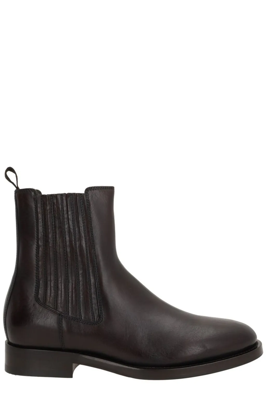 Brunello Cucinelli Burnished Leather Chelsea Boots