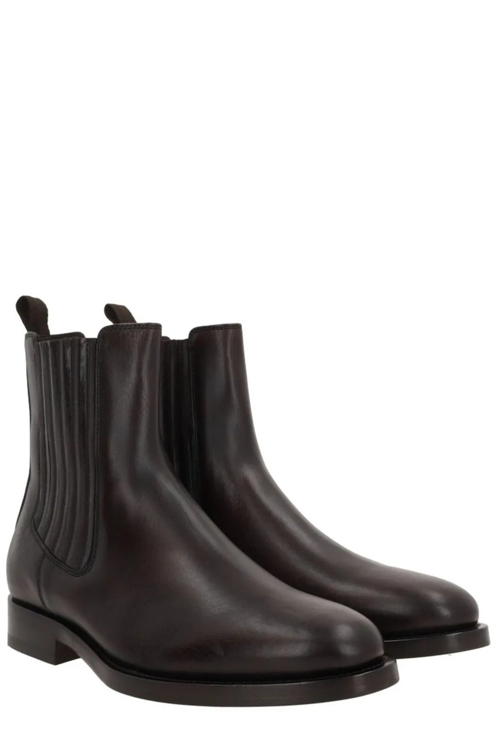 Brunello Cucinelli Burnished Leather Chelsea Boots