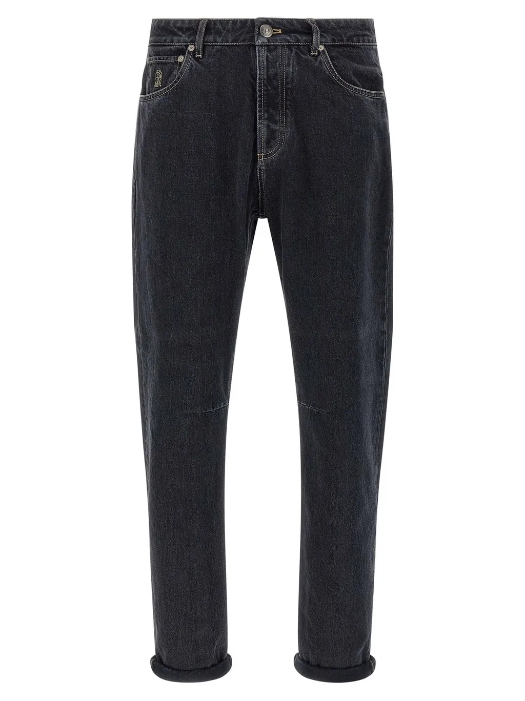 Brunello Cucinelli Logo Patch Straight-Leg Jeans