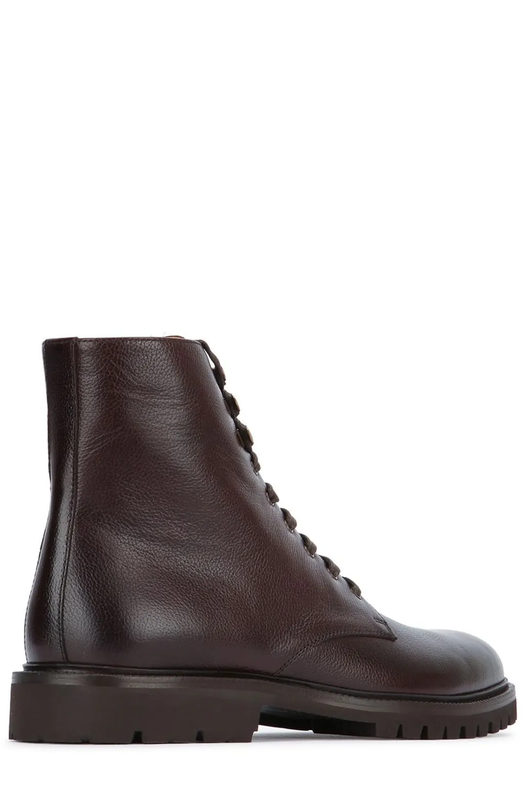 Brunello Cucinelli Round Toe Lace-Up Boots