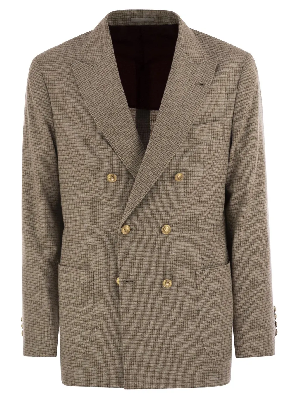 Brunello Cucinelli Checked Flannel One-And-A-Half Breasted Deconstructed Blazer