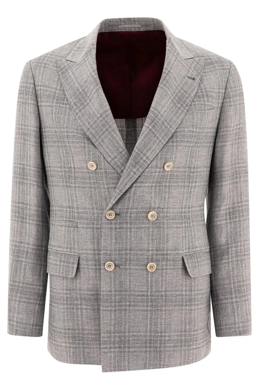 Brunello Cucinelli Prince Of Wales Double-Breasted Blazer