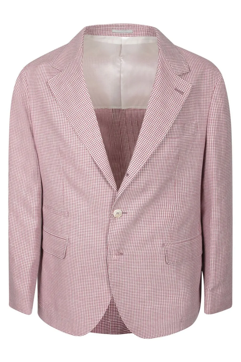 Brunello Cucinelli Houndstooth Detailed Single Breasted Blazer