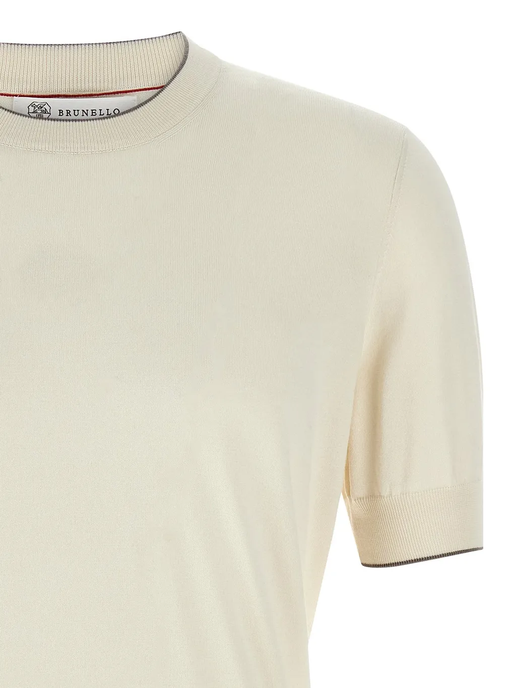 Brunello Cucinelli Short Sleeved Ribbed Jumper