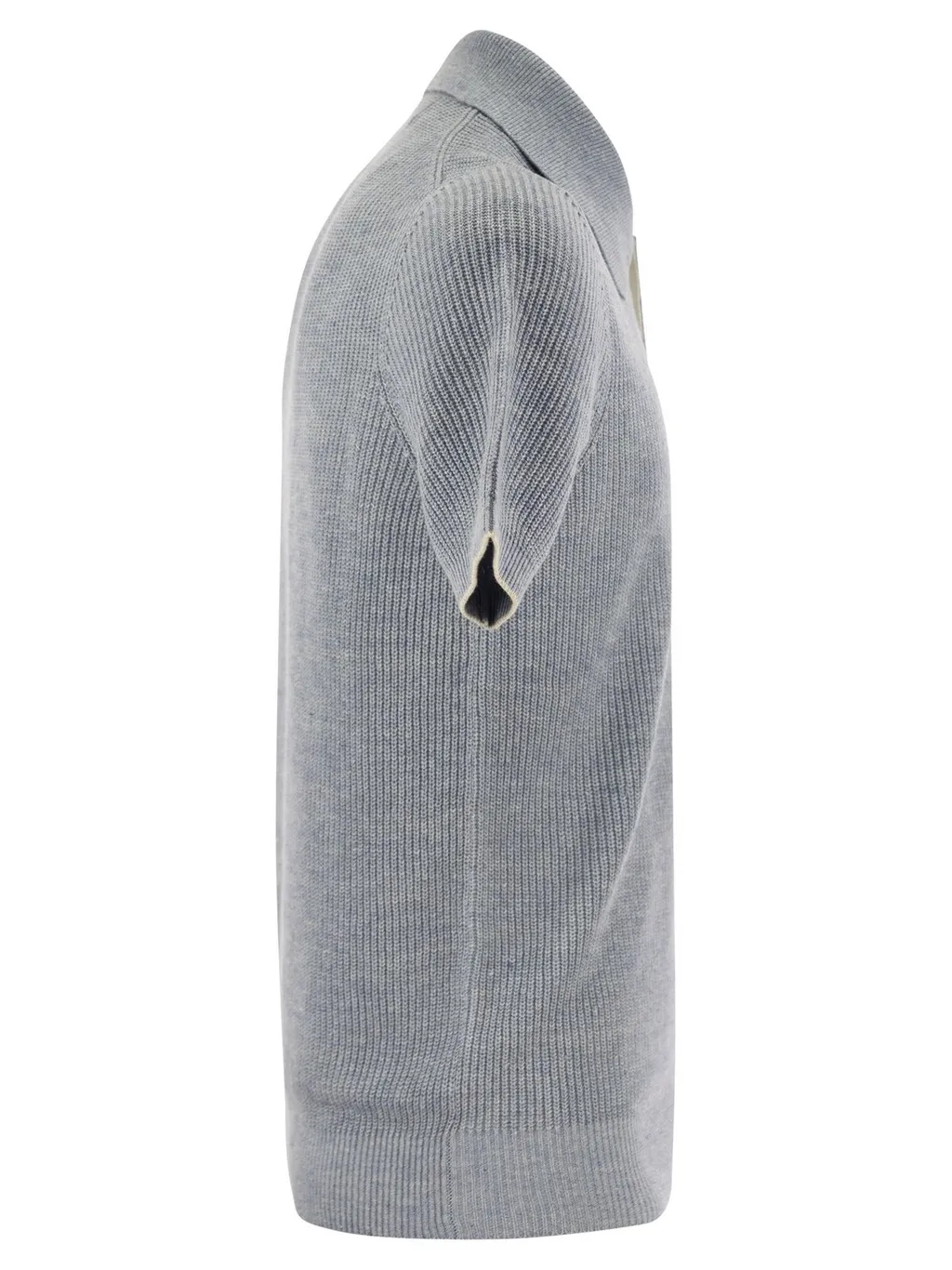 Brunello Cucinelli Short Sleeved Rbbed-Knit Polo Shirt