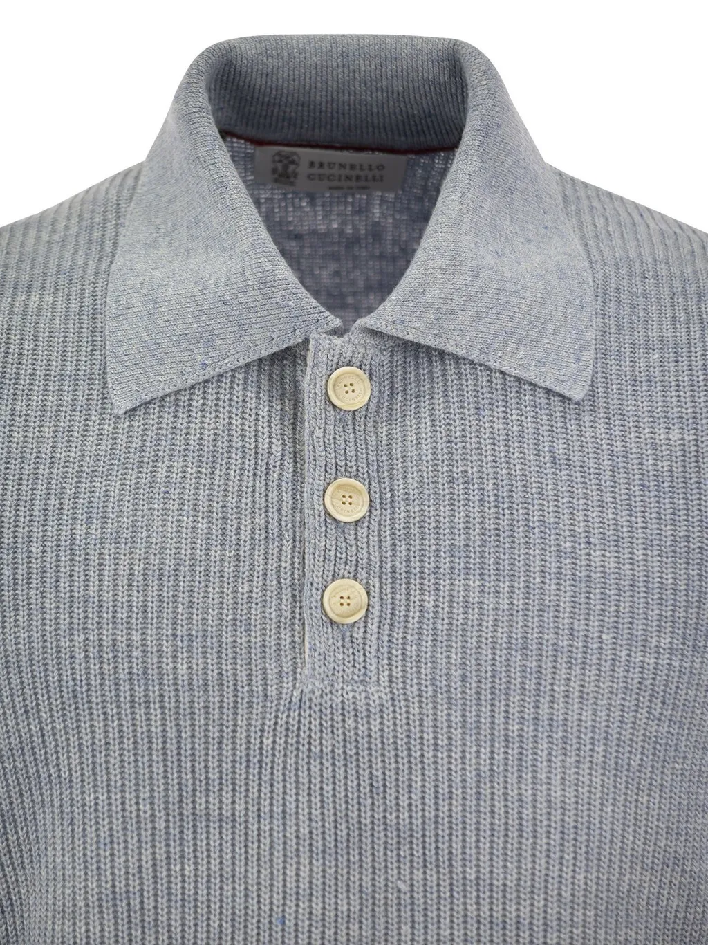 Brunello Cucinelli Short Sleeved Rbbed-Knit Polo Shirt