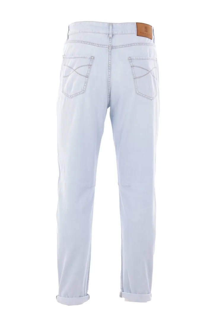 Brunello Cucinelli Logo Patch Tapered Jeans