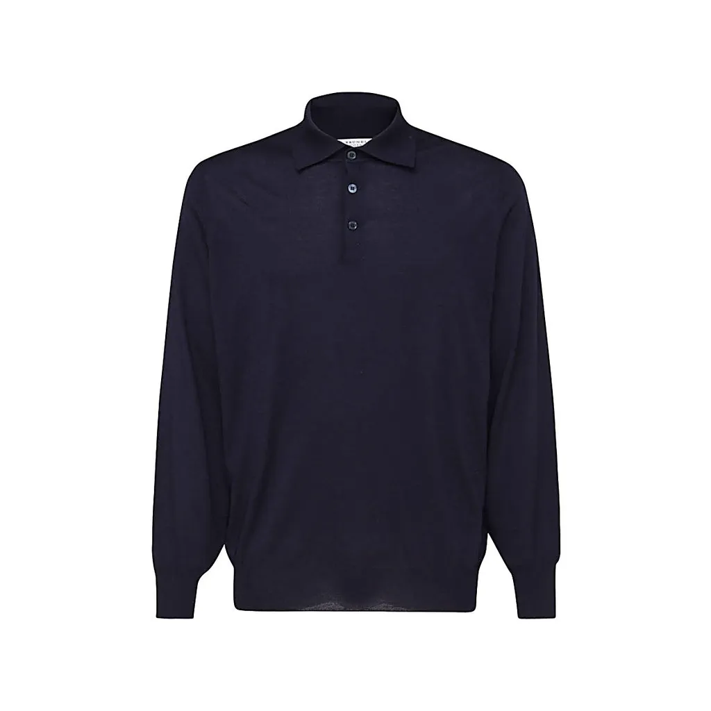 Brunello Cucinelli Long-Sleeved Knitted Polo Shirt