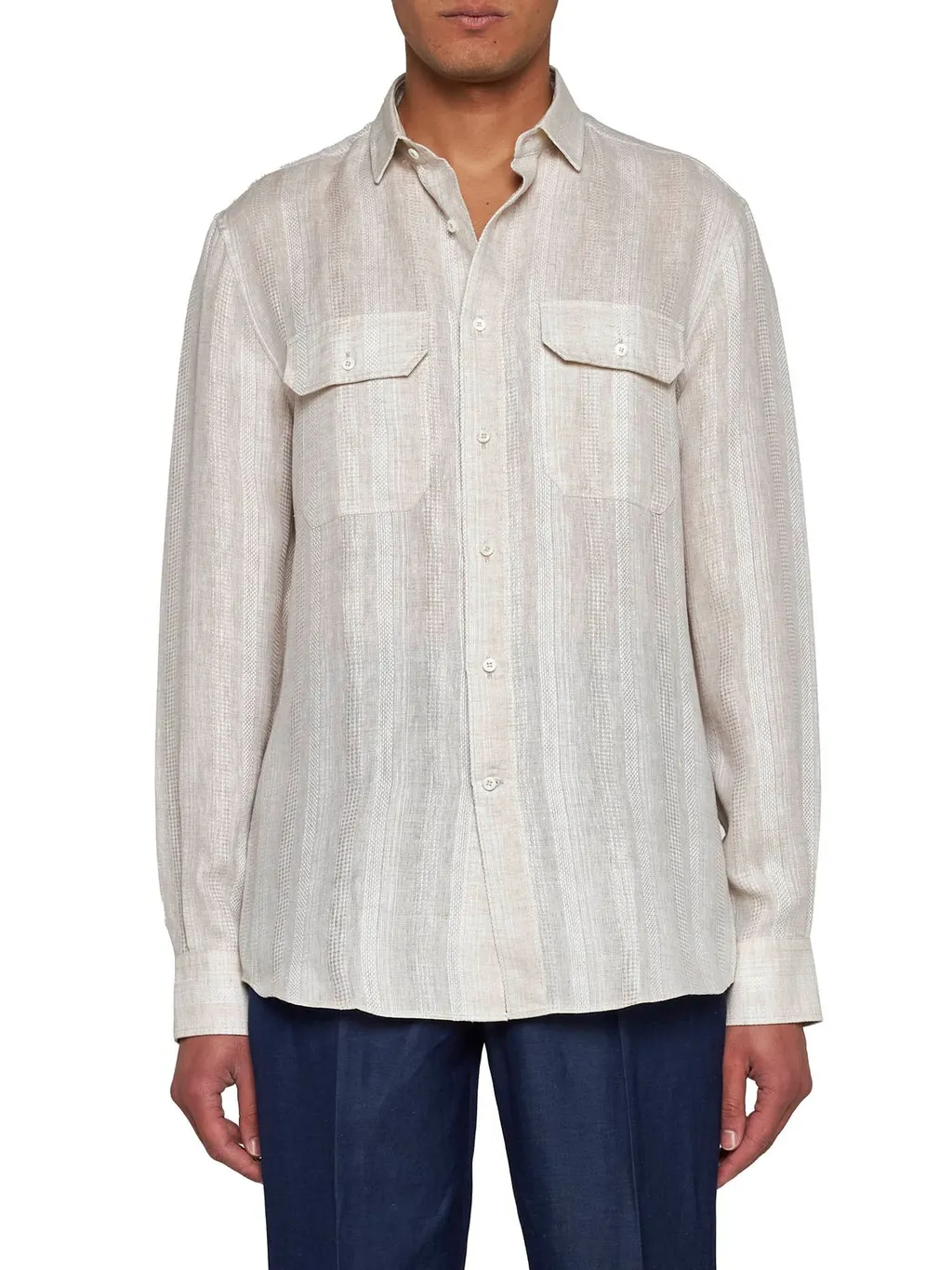 Brunello Cucinelli Striped Button-Up Shirt