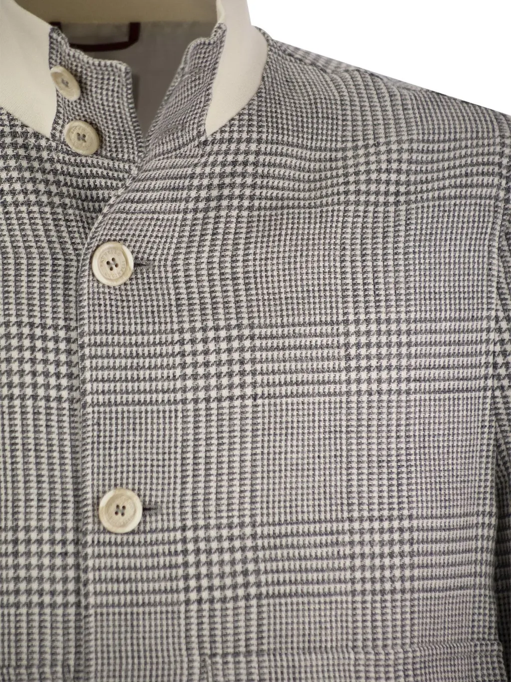 Brunello Cucinelli Checked High-Neck Jacket