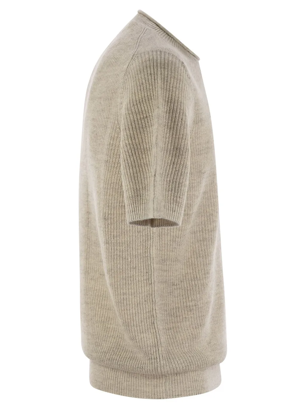 Brunello Cucinelli Half English Rib Knitted T-Shirt