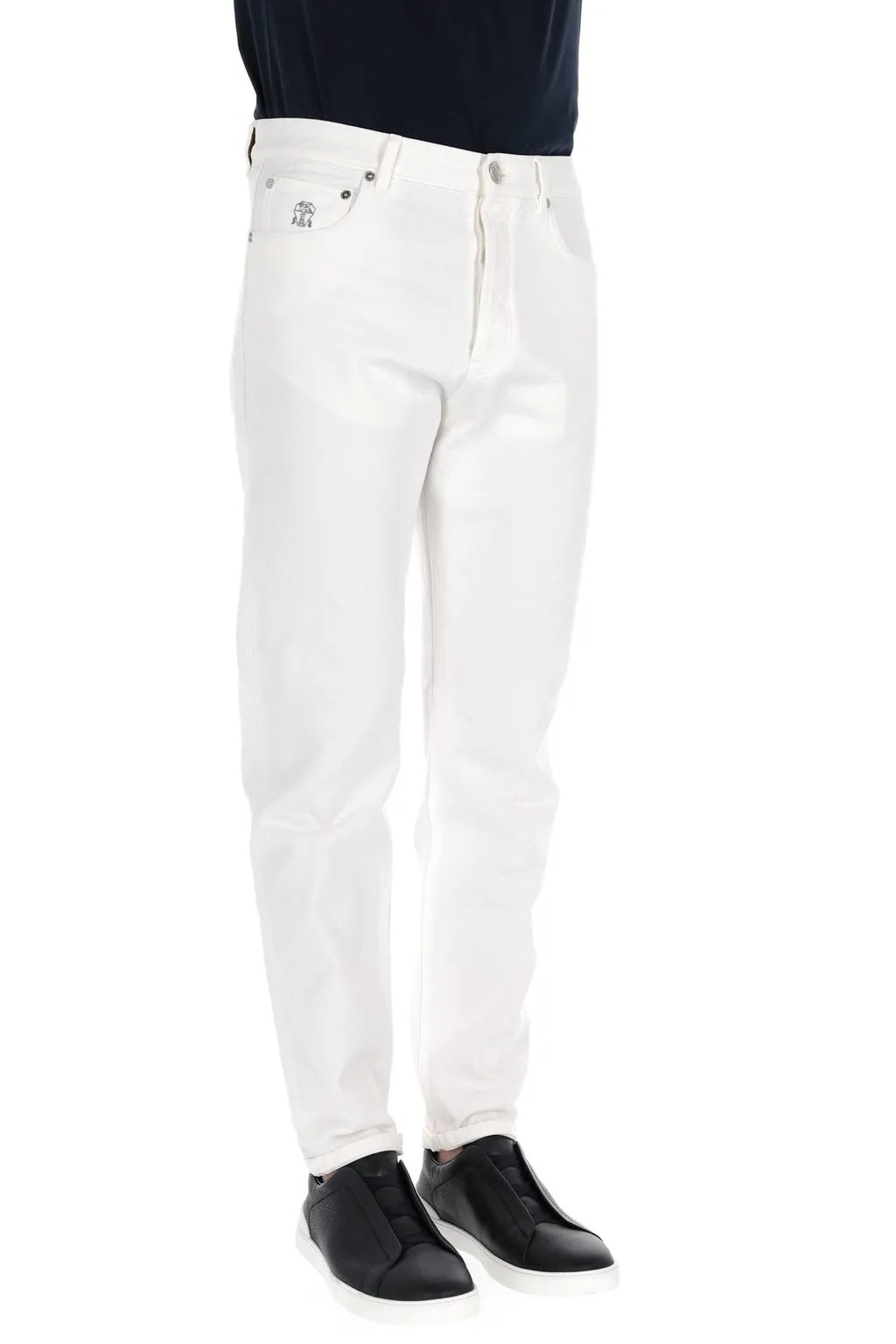 Brunello Cucinelli Logo-Patch Straight-Leg Jeans