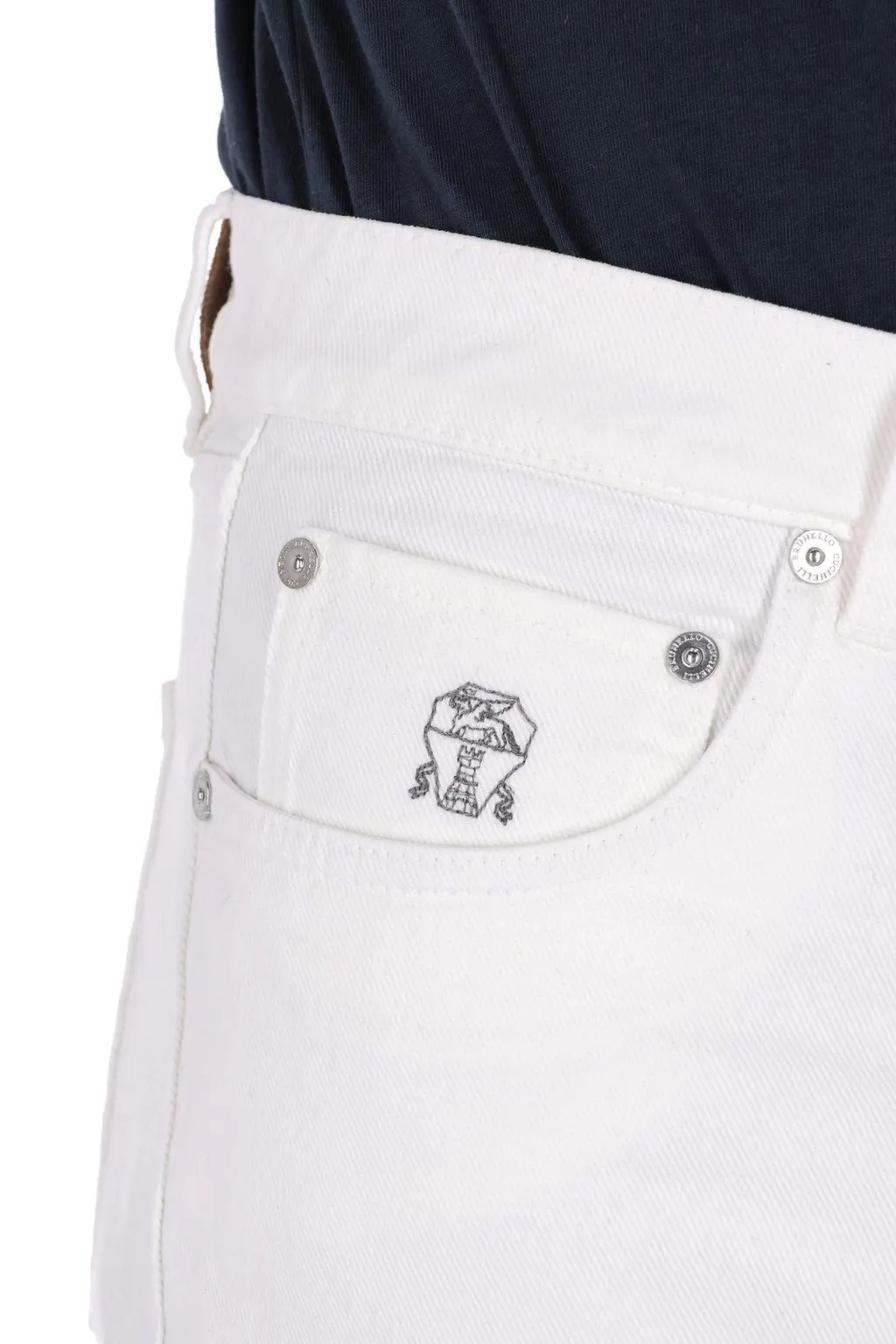 Brunello Cucinelli Logo-Patch Straight-Leg Jeans