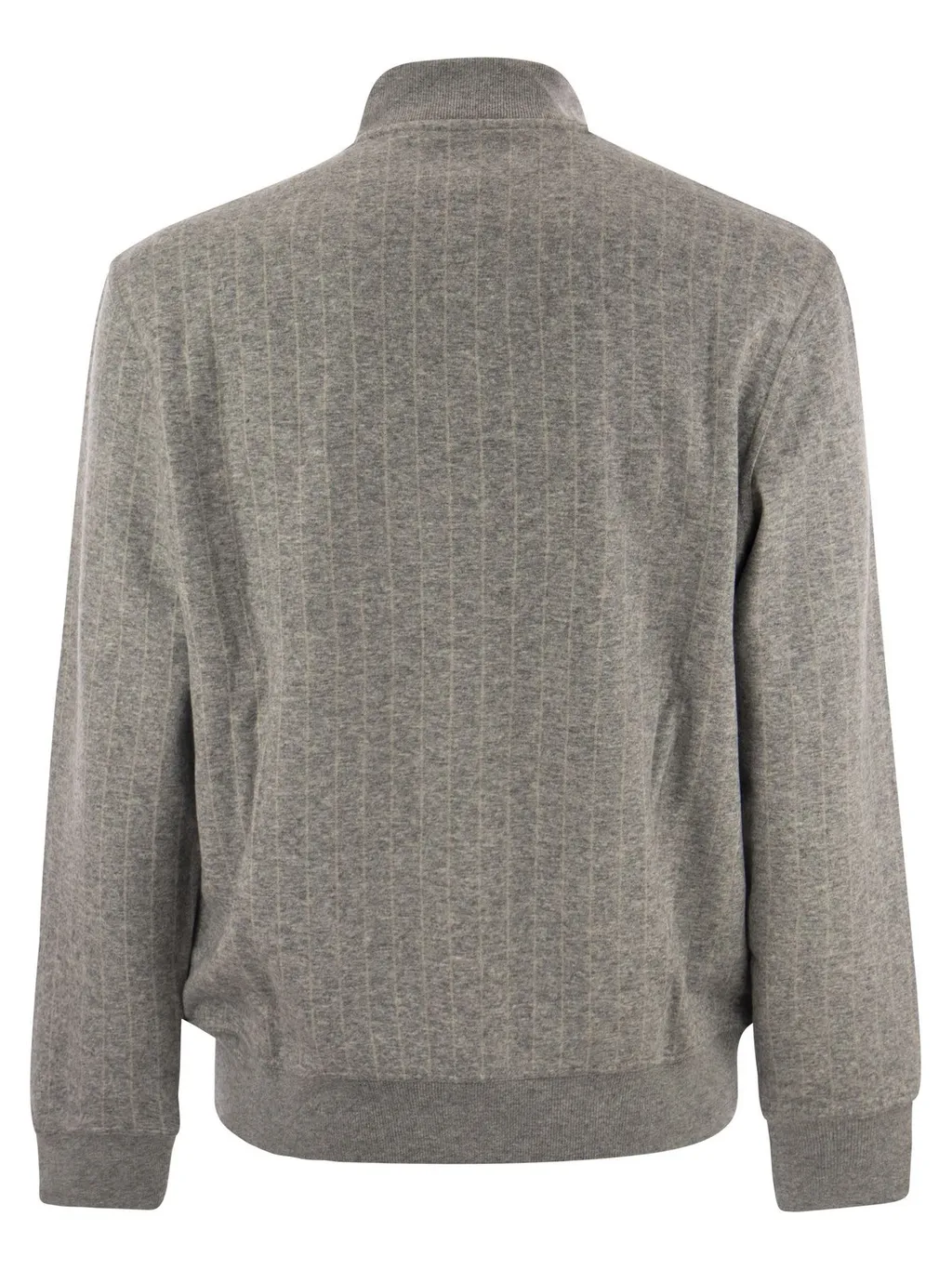 Brunello Cucinelli Striped Zipped Knit Cardigan