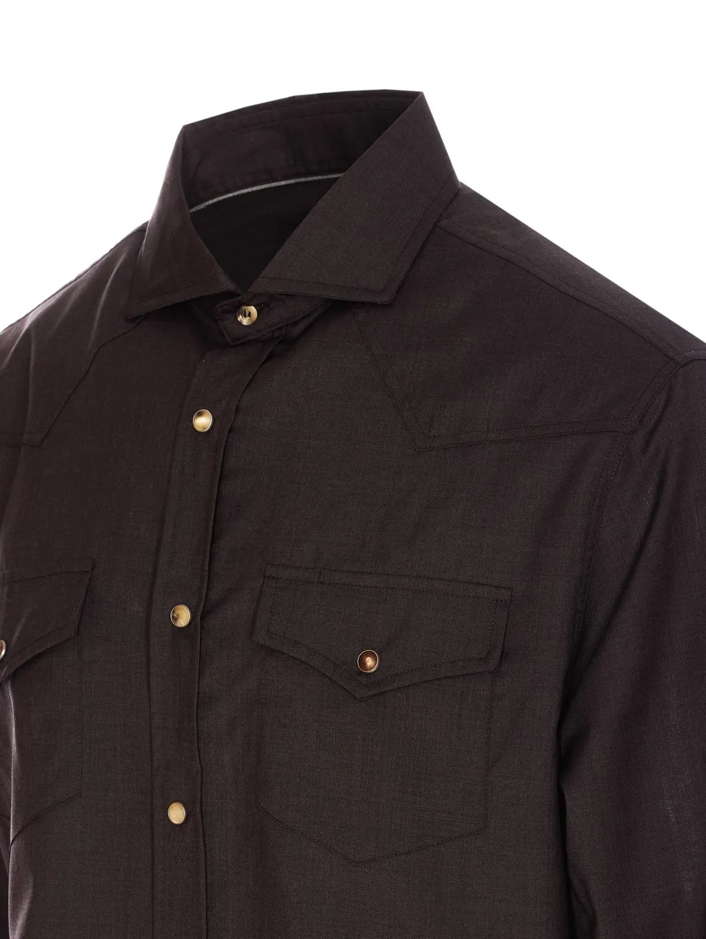 Brunello Cucinelli Long Sleeved Spread Collared Shirt