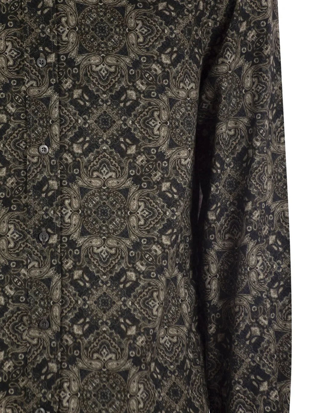 Brunello Cucinelli Patterned Curved Hem Shirt