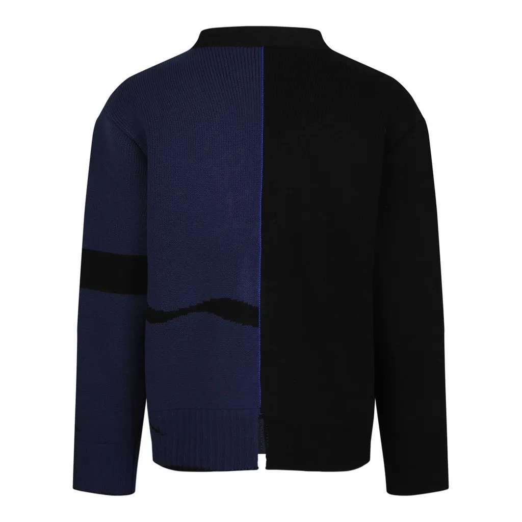 Burberry Ekd Intarsia-Knit Buttoned Cardigan