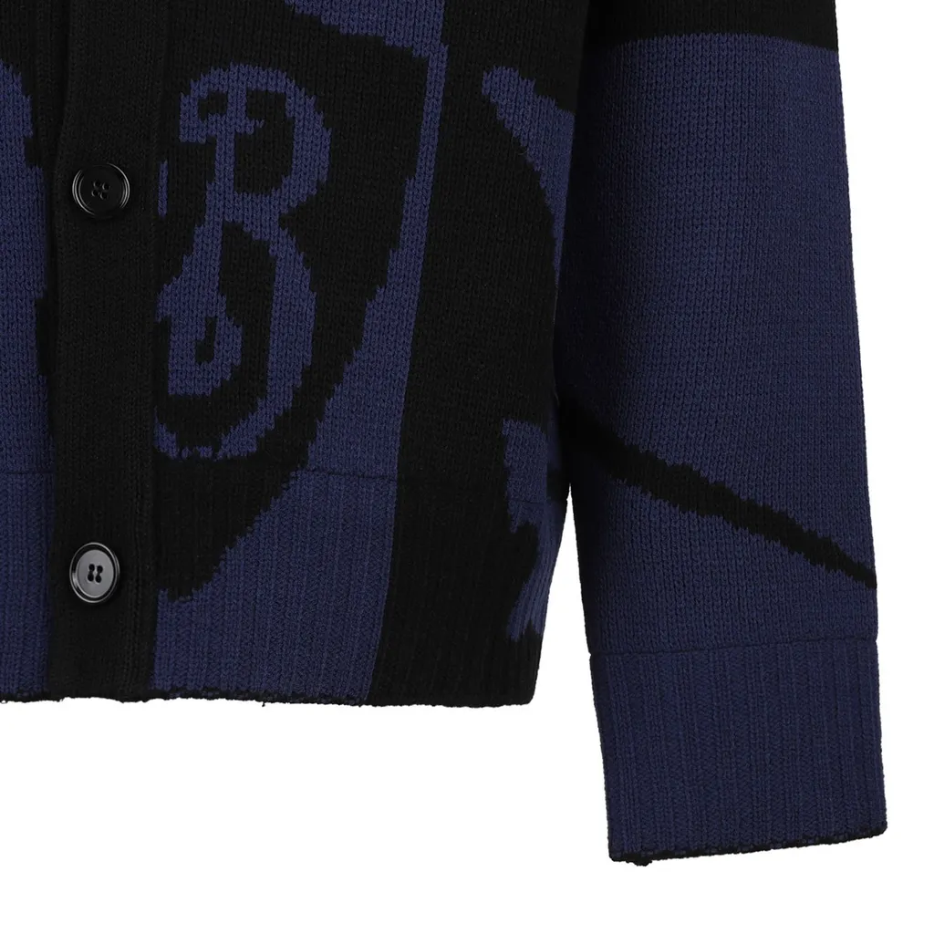 Burberry Ekd Intarsia-Knit Buttoned Cardigan