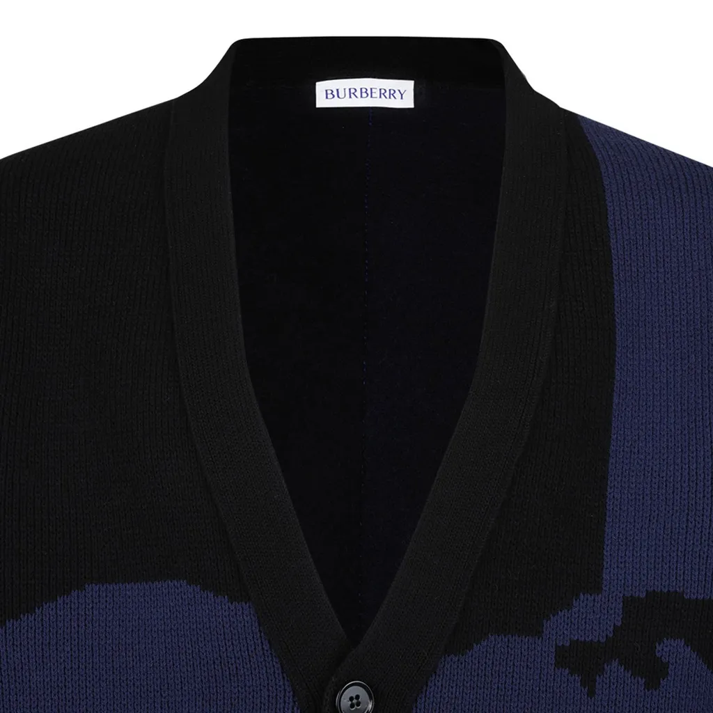 Burberry Ekd Intarsia-Knit Buttoned Cardigan