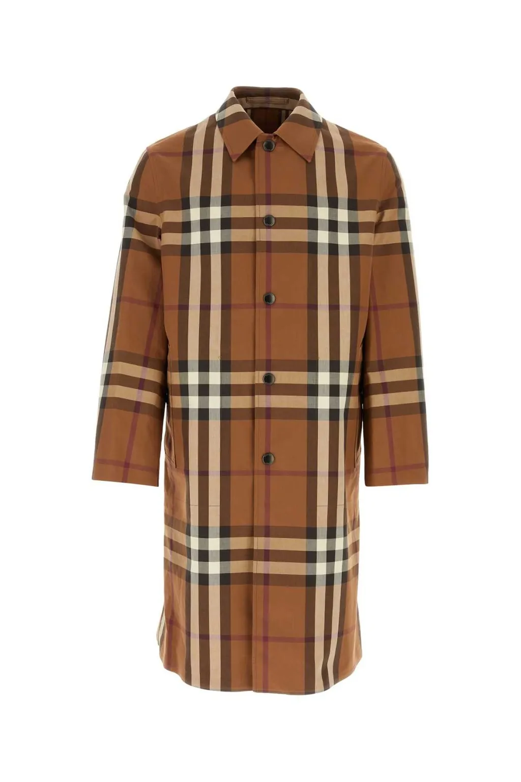 Burberry Single Breasted Checked Coat