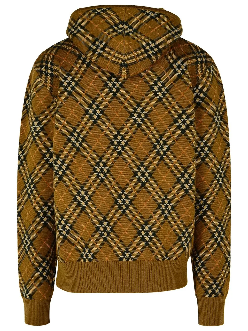 Burberry Checked Drawstring Knitted Hoodie