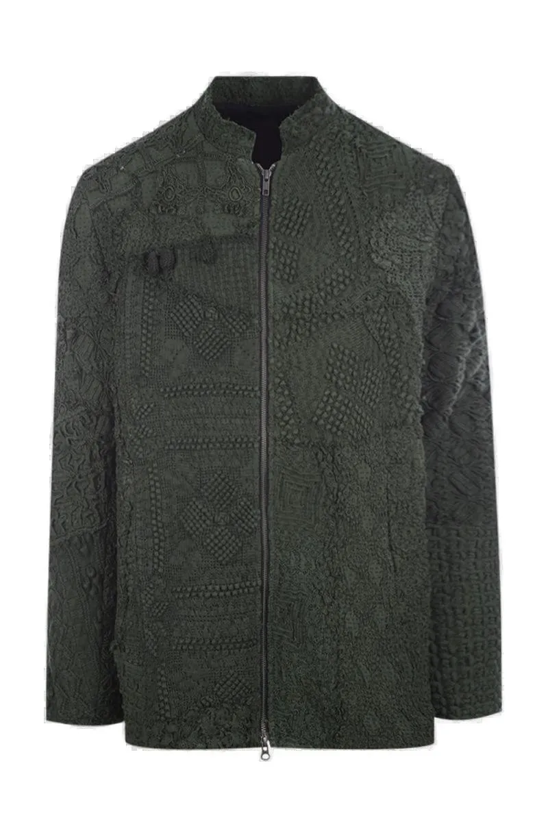 By Walid Embroidered Patchwork Zipped Jacket