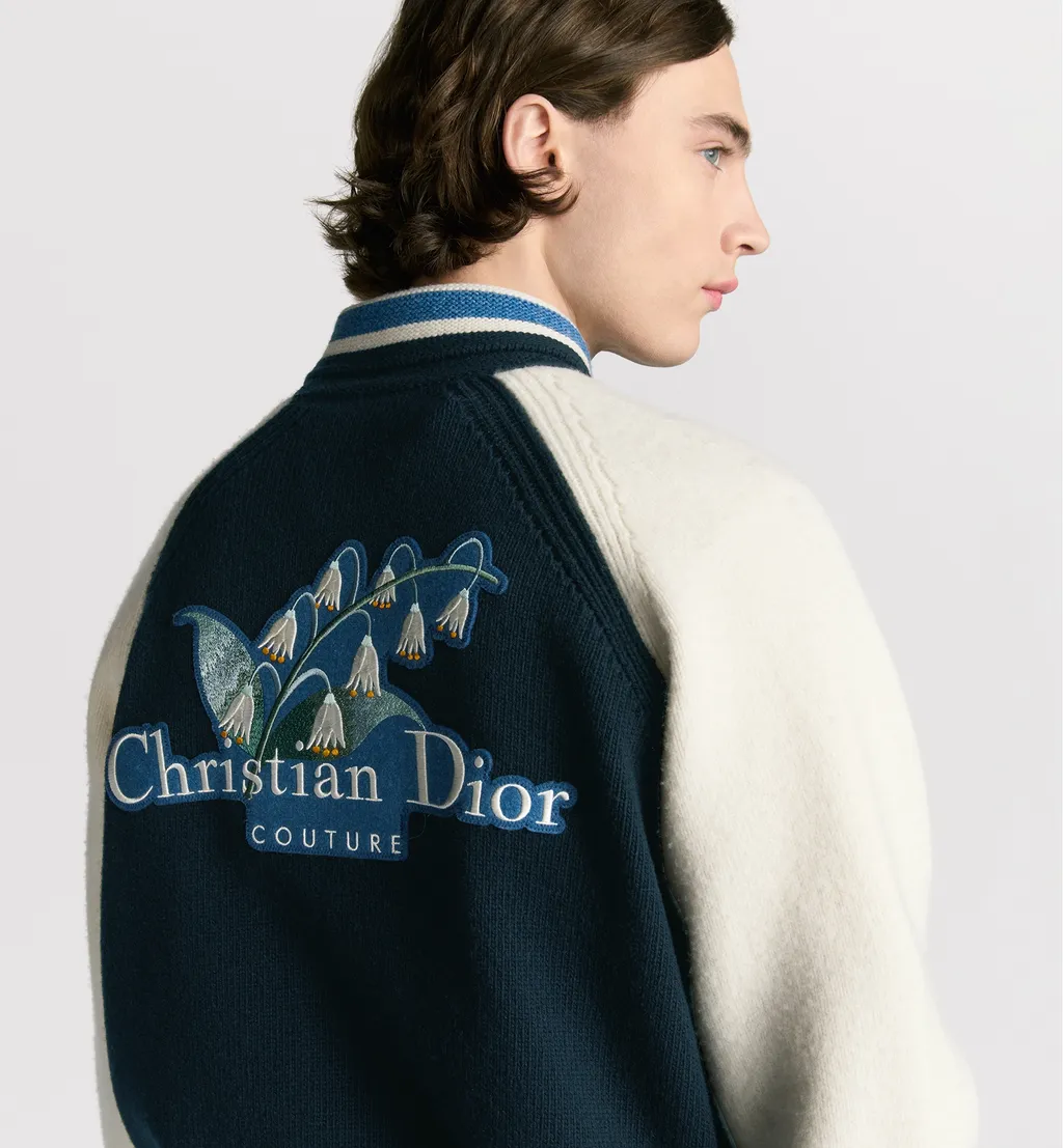 Christian Dior Couture Lily Of The Valley Varsity Cardigan