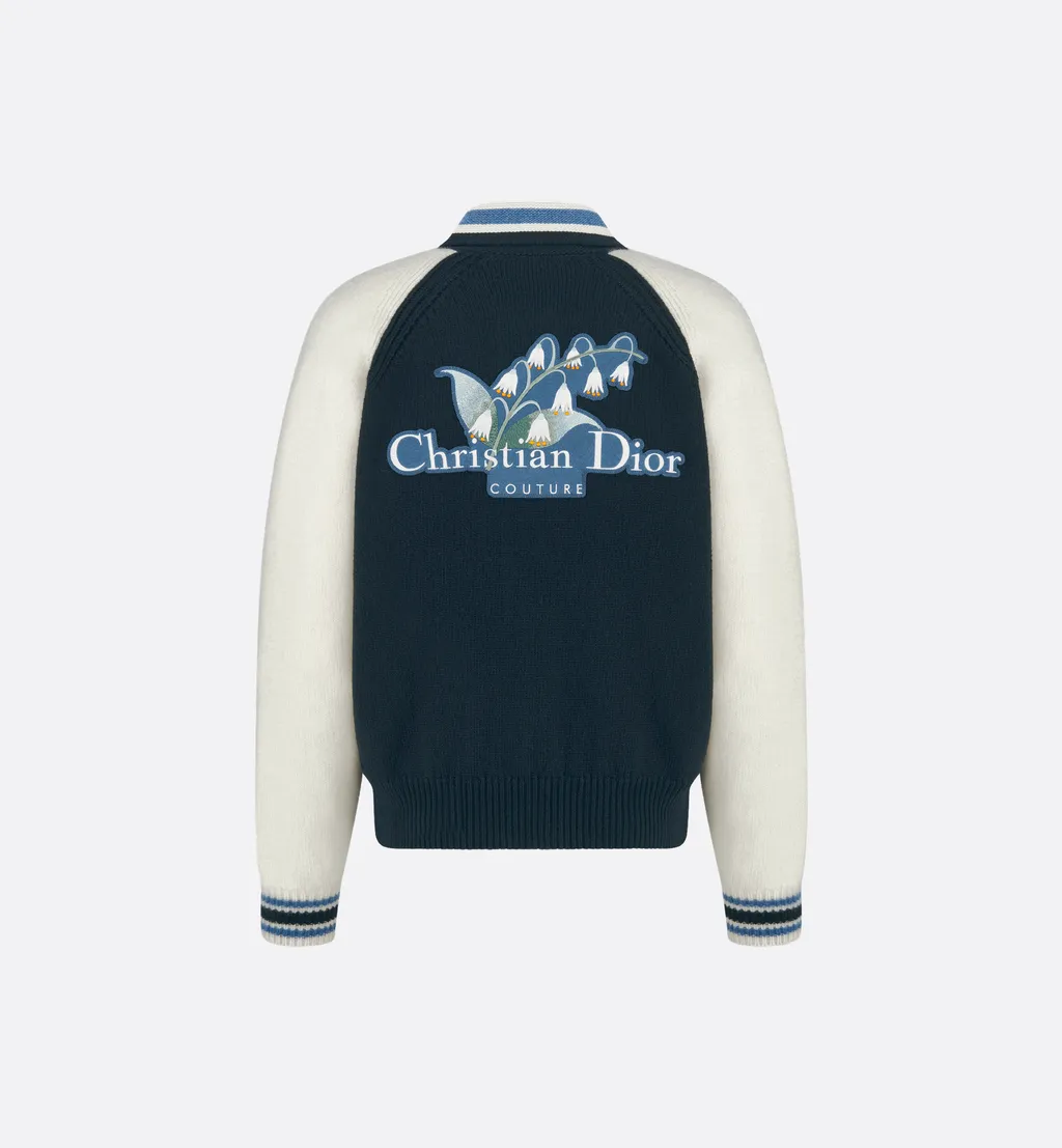 Christian Dior Couture Lily Of The Valley Varsity Cardigan