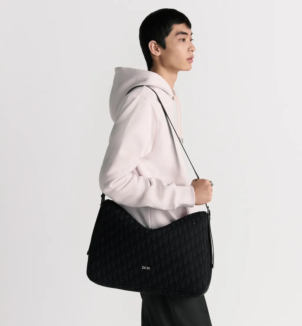 Large Dior Slider Zipped Hobo Bag