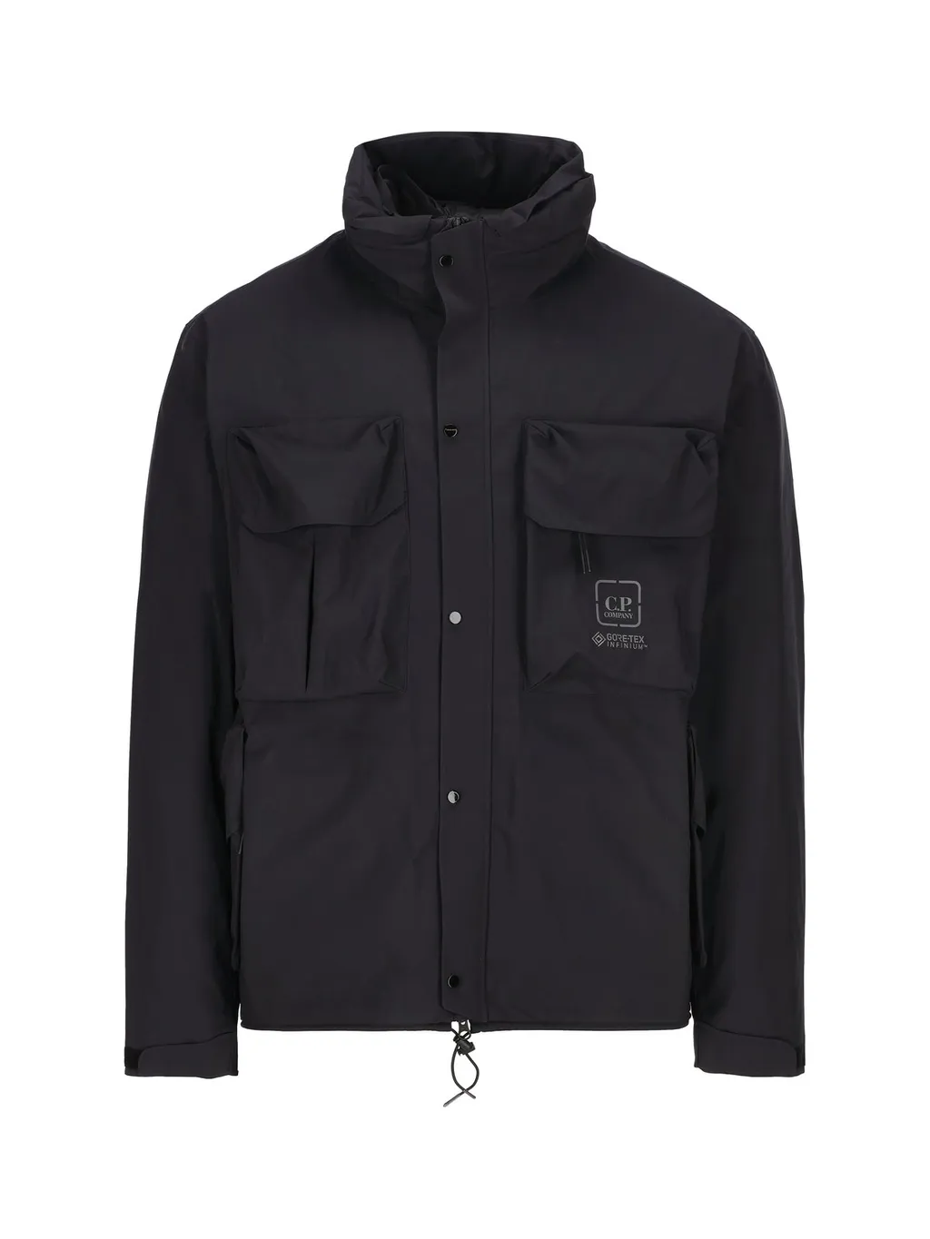 C.P. Company Logo-Printed High-Neck Windbreaker