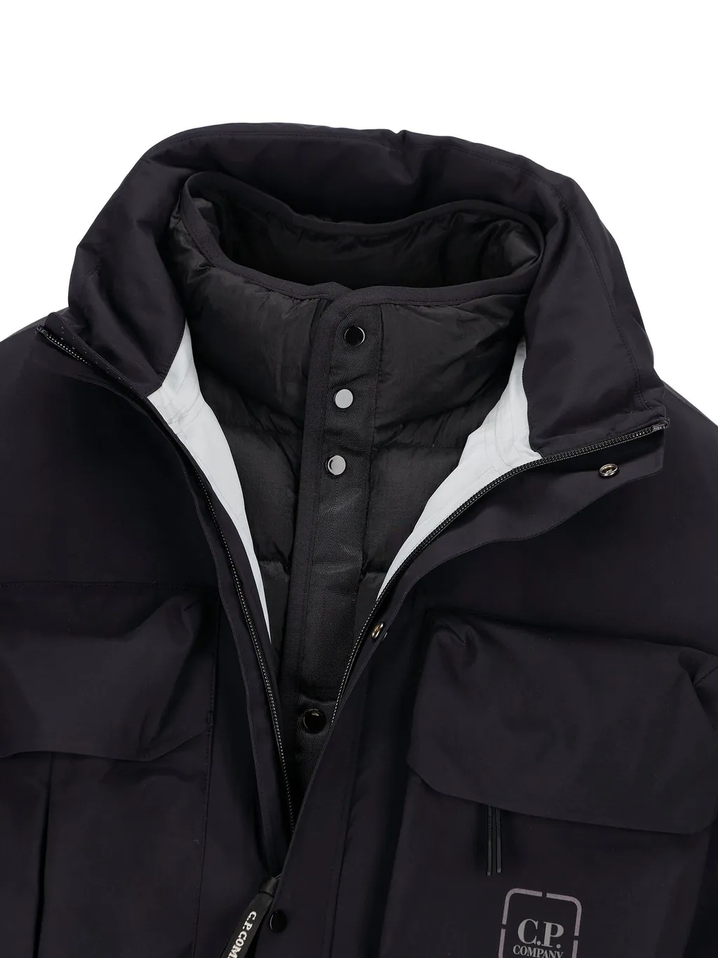 C.P. Company Logo-Printed High-Neck Windbreaker
