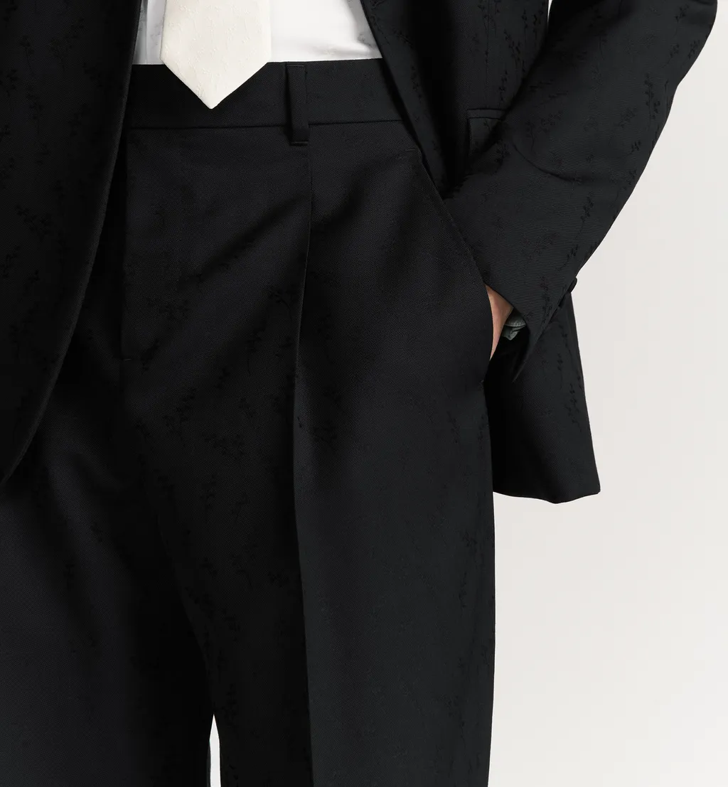 Loose-Fit Pants With Jacquard Lily Of The Valley