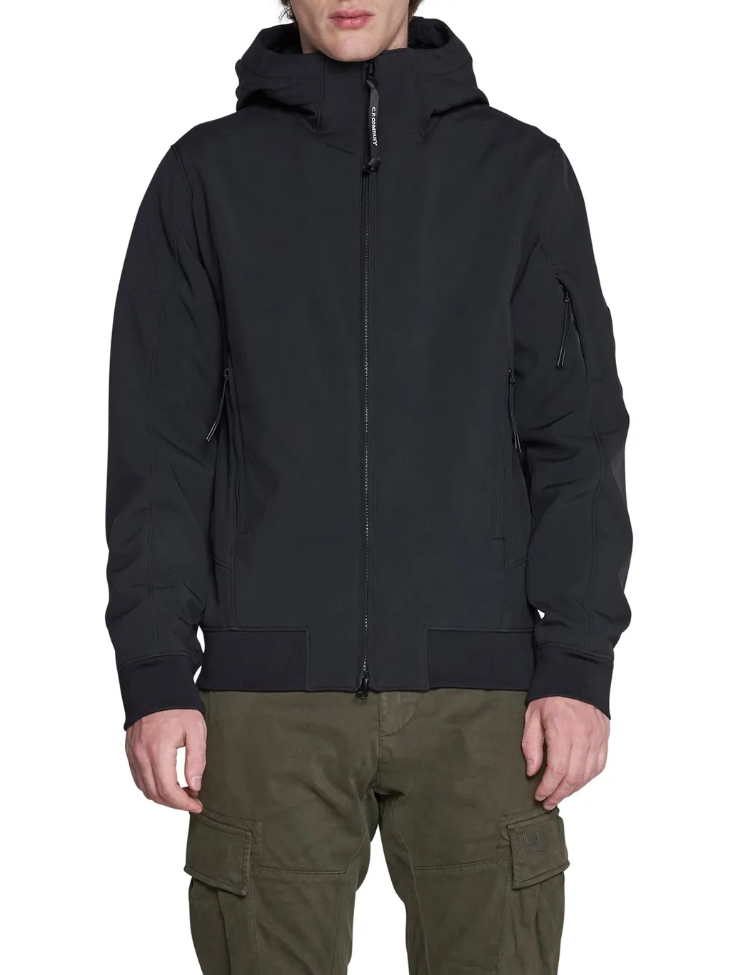 C.P. Company Logo-Plaque Hooded Jacket