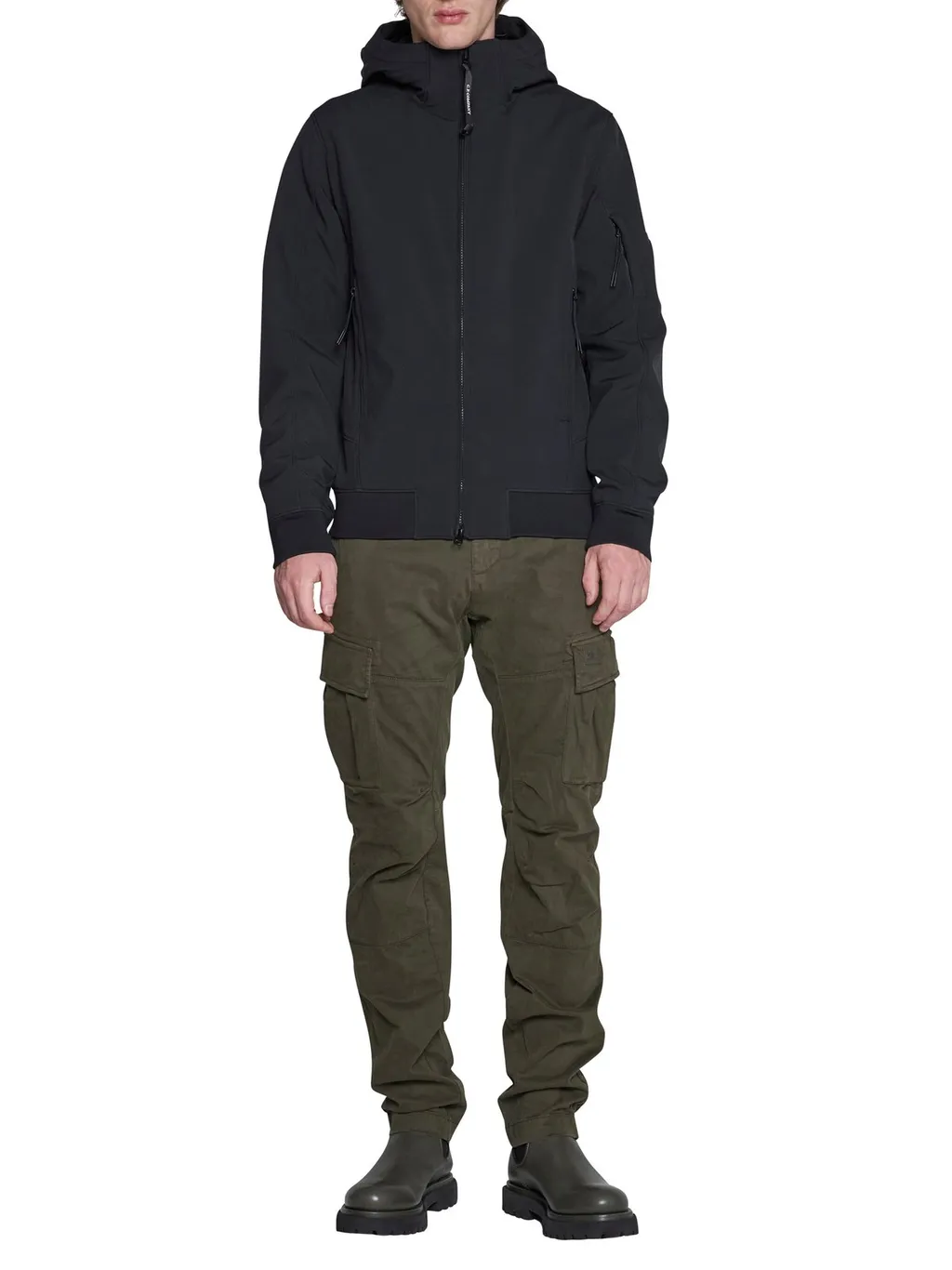 C.P. Company Logo-Plaque Hooded Jacket