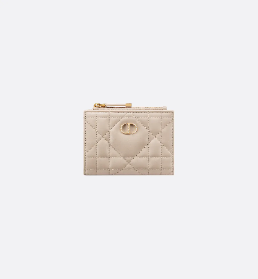 Dior Caro Dahlia Wallet With Crystals